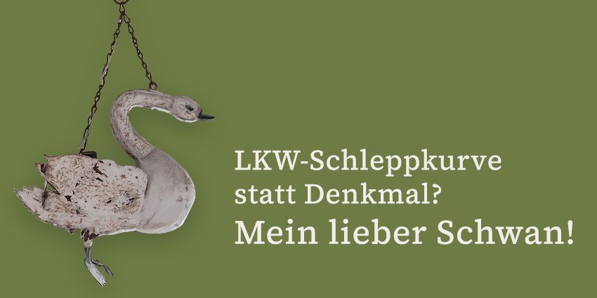 LKW-Schleppkurve statt Denkmal? Mein lieber Schwan!